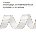 thumbnail image 3 of Unique Bargains 1 Inch 25 Yard Wide Satin Ribbon with Gold Edges Grosgrain Fabric Ribbon for Gift Wrapping, White, 3 of 7