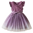 thumbnail image 1 of XDZJLR Robes pour Filles Manches Volantes Imprimés Nœud en Maille, 1 of 4