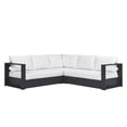 thumbnail image 3 of Modway Tahoe 3-Piece Outdoor Patio Furniture Sectional, White, 3 of 9