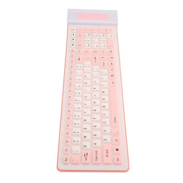 Foldable Silicone Keyboard, 107 Keys USB Rollup Keyboard, Waterproof, Dust Proof and Crumb Proof Soft Touch Keyboard, Silent and Portable for PC, Notebook, Laptop