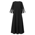 thumbnail image 5 of Cameland Robe Midi Ample à Manches Mi-Longues d'Été Décontractée à Rayures Imprimées pour Femme, 5 of 5