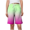 thumbnail image 1 of Plebaso Womens Casual Shorts Knee Length Drawstring Shorts Gradient Color Summer Wide Leg Shorts S-5XL, 1 of 6