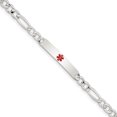 thumbnail image 1 of Sterling Silver Polished Medical Figaro Anchor Link ID Bracelet 7.5 Inch "Bracelets, 1 of 1