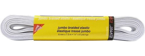 UNIQUE CREATIV blanc Jumbo Braided Elastic, 13 mm (0.51 in), 1 m (1.09 yd)