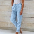 thumbnail image 2 of Timegard Womens Crop Pants Elastic Waisted Tapered Leg Solid Color Summer Lounge 7/8 Trousers with Pockets, 2 of 5