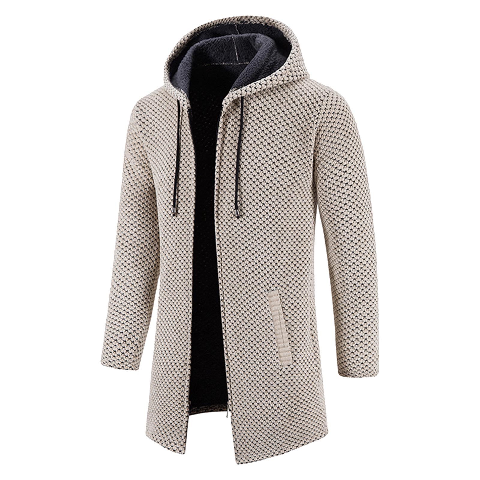 Ketyyh-chn99 Men's Sweater Cardigan Mens Autumn And Winter Solid