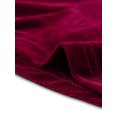 thumbnail image 5 of INSPIRE CHIC Blouse en Velours à Volants, Col Montant, Découpes, Manches Longues, pour Femme, Rouge Vin, P, 5 of 5