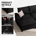thumbnail image 2 of 120.1" L Shaped Modular Sectional Sofa, 7 Seater Sectional Sofa with Storage Ottoman,Black, 2 of 9