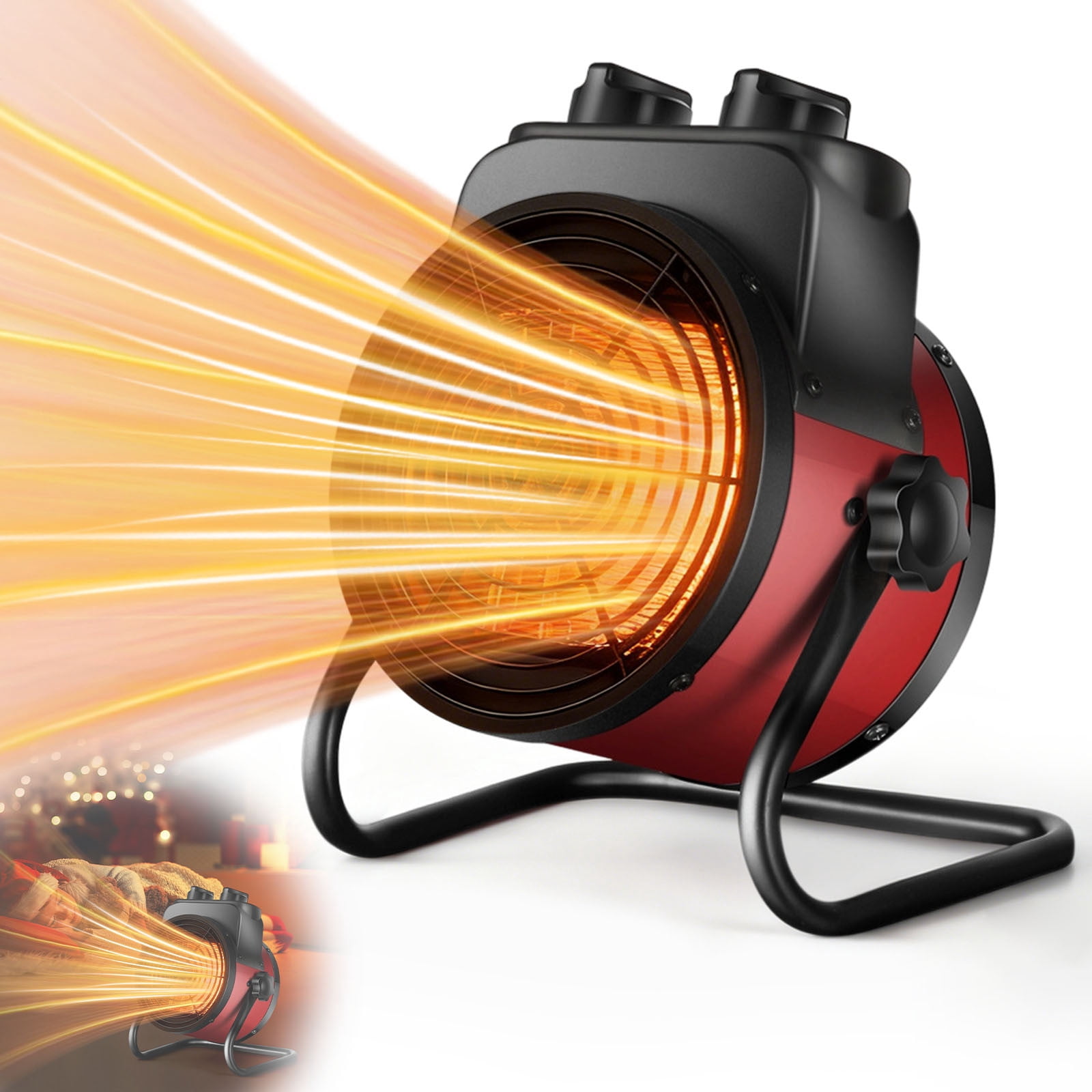 Dvkptbk Powerful Portable Heating Cannons 2500W Small Space Heaters with Adjustable Angle Fast Heaters Portable for Office Indoor Home home appliances