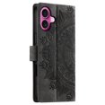 thumbnail image 4 of Étui à Rabat pour iPhone 16 Plus, Portefeuille en Cuir PU Premium avec Fleurs en Relief Totem, Porte-Cartes et Support Compatible avec iPhone 16 Plus - Gris, 4 of 14