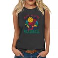 thumbnail image 1 of Débardeur pour Femmes Mode Décontractée Blouses Imprimées Baseball Col Rond T-Shirt Sans Manches, 1 of 4