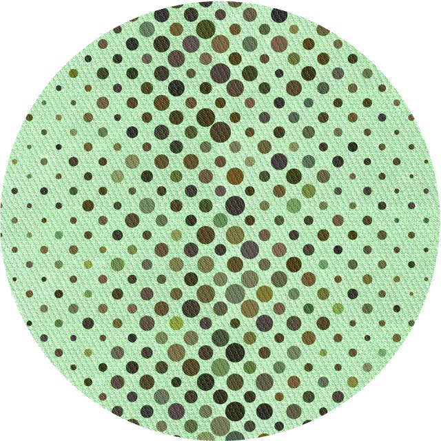 Ahgly Company Tapis de Zone Ronds d'Intérieur Lavables à la Machine, Style Transitionnel, Verts, 7 Pieds Rond