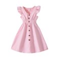 thumbnail image 1 of WRKEKC Robes d'Été pour Filles, Robe Décontractée pour Filles, Robe d'Été à Manches Courtes pour Filles, Robe de Princesse Mignonne, Col Rond, Jupe à Nœud Princesse 11 Ans, 1 of 7