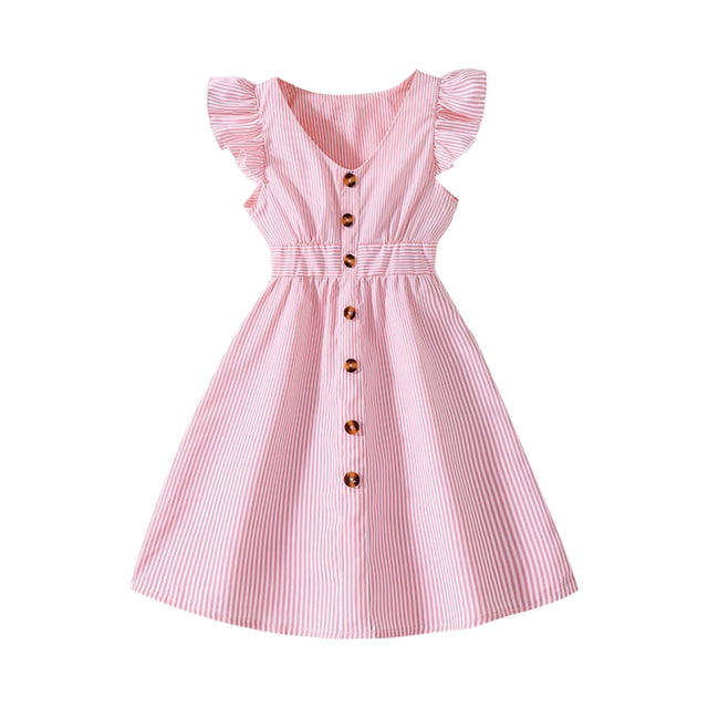 WRKEKC Robes d'Été pour Filles, Robe Décontractée pour Filles, Robe d'Été à Manches Courtes pour Filles, Robe de Princesse Mignonne, Col Rond, Jupe à Nœud Princesse 11 Ans