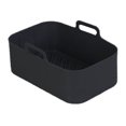 thumbnail image 1 of serony Air Fryer Baking Plate High Temperature Rectangle Non-Fading Liner Reusable Silicone Basket Kitchen Barbecue Cake Tool Black 1pc, 1 of 6