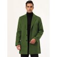 thumbnail image 3 of INSPIRE CHIC Men's Trench Coat Slim Fit Notched Lapel Single Breasted Overcoat Green M, 3 of 6
