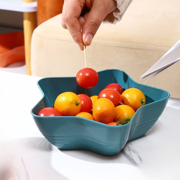 pstuiky Plastic Divided Snack Storage Box Fruit Candy Nuts Multi-Layer Detachable Tray with Partitions Coffee Table Home Kitchen Organization Lightweight Portable Serving Platter