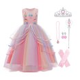thumbnail image 1 of Girls' Unicorn Costume Princess Long Maxi Dress for Birthday Party, 1 of 5