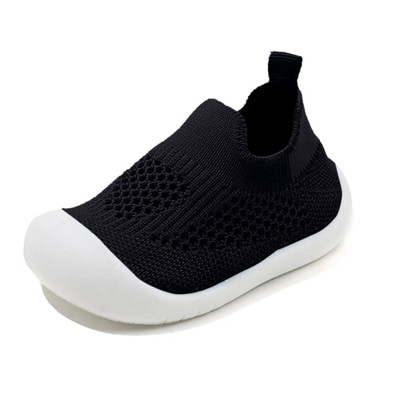 Baby Shoes Boys Girls Breathable Non Walking Sock Shoes First Walking Shoes With Soft Rubber Sole Infant Toddler Slipper Sneaker Black 17/12 M—18 M