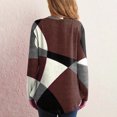 thumbnail image 4 of IROINID Liquidation Hauts pour Femmes Grande Taille Détente Col Rond Manches Longues Chemise Ample Imprimée Blouse Hauts, Café, 4 of 9