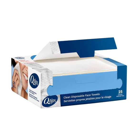 Q-Tips Clean Disposable Face Towel, 25 count
