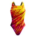 thumbnail image 1 of baikeli Womens One Piece Bathing Suit Floral Print Tummy Control Full Coverage Swimsuit Beach Outfits Crewneck Modest Swimwear Orange,M, 1 of 6