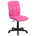 thumbnail image 1 of Mid-Back Pink Quilted Vinyl Swivel Task Chair, 1 of 9