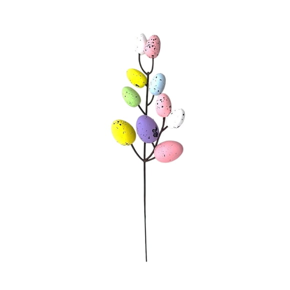 TanSiDing 2pcs Easter Eggs Decoration Arrangement, Artificial Foam Easter Eggs Vase Filler, Spring Home Tabletop Centerpiece Decor, Plastic Easter Stems for Holiday Party Wedding