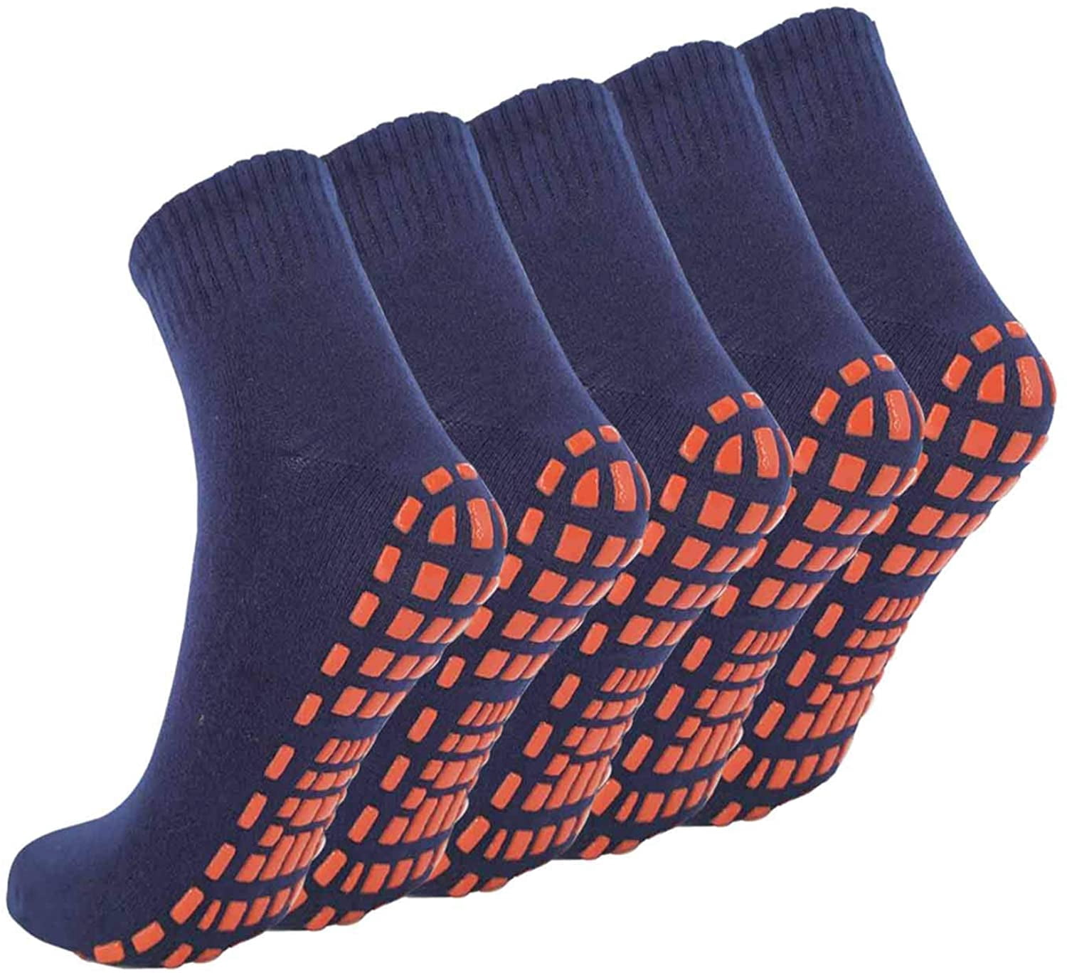 5 Pairs Non Slip Socks Non Skid Sticky Grip Socks Yoga Pilates Hospital Socks Men Women