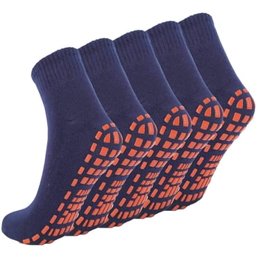 5 Paires de Chaussettes Antidérapantes Chaussettes Antiglisse à Prise Collants Yoga Pilates Hôpital Chaussettes Hommes Femmes