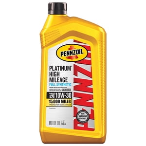 Pennzoil Platinum High Mileage Full Synthetic 10W-30 Motor Oil for Vehicles Over 75K Miles (1-Quart, Case of 6)