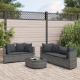 thumbnail image 1 of vidaXL Ensemble de Canapé de Jardin 6 Pcs avec Coussins en Poly Rotin Gris, 1 of 5