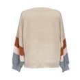 thumbnail image 4 of Chandail en Tricot à Blocs de Couleur Rayé, Mode Décontractée pour Femmes, Col en Cœur, Manches Lanterne, 4 of 4