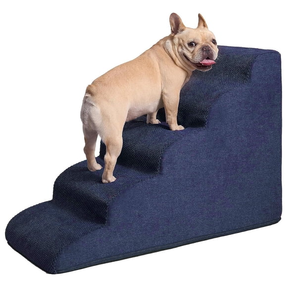 Mistaha Pet Stairs for Small Dogs Cats, 5 Steps Removable Washable Anti-Slip Puppy Ladder, Help Pets Climb onto Bed or Sofa, Blue
