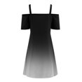 thumbnail image 5 of Fridja Robes d'Été pour Femmes Épaules Dénudées Manches Courtes Fermeture Éclair Col en V Robe Courte, 5 of 5