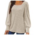 thumbnail image 1 of Penkiiy Chandails à Col Rond pour Femmes Manches Longues Chemises Coupe Ample Décontractée Mode Automne 2025 Tunique Légère 4TG Kaki, 1 of 5