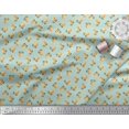 thumbnail image 3 of Soimoi Green Rayon Fabric Stripe & Orange Fruits Decor Fabric Printed Yard 56 Inch Wide, 3 of 6