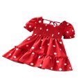 thumbnail image 1 of Robe à Manches Courtes à Pois pour Filles, Robe Élégante pour Enfants Bébés Filles, 1 of 2