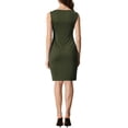 thumbnail image 3 of INSPIRE CHIC Robe Fourreau d'Halloween pour Femme Sans Manches à Encolure Bateau Robe de Bureau Vert Olive TG, 3 of 5