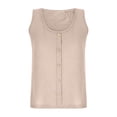 thumbnail image 5 of Timegard Plus Size Tank Tops for Women Round Neck Button Sleeveless Tops Casual Solid Color Knit Tee, 5 of 5