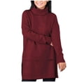 thumbnail image 2 of breaise Chandails à Col Roulé pour Femmes, Tuniques, Grande Taille, Manches Longues, Haut, Mode de Printemps, Chandail Décontracté Surdimensionné, Chandail Molletonné, P-5TG, 2 of 7