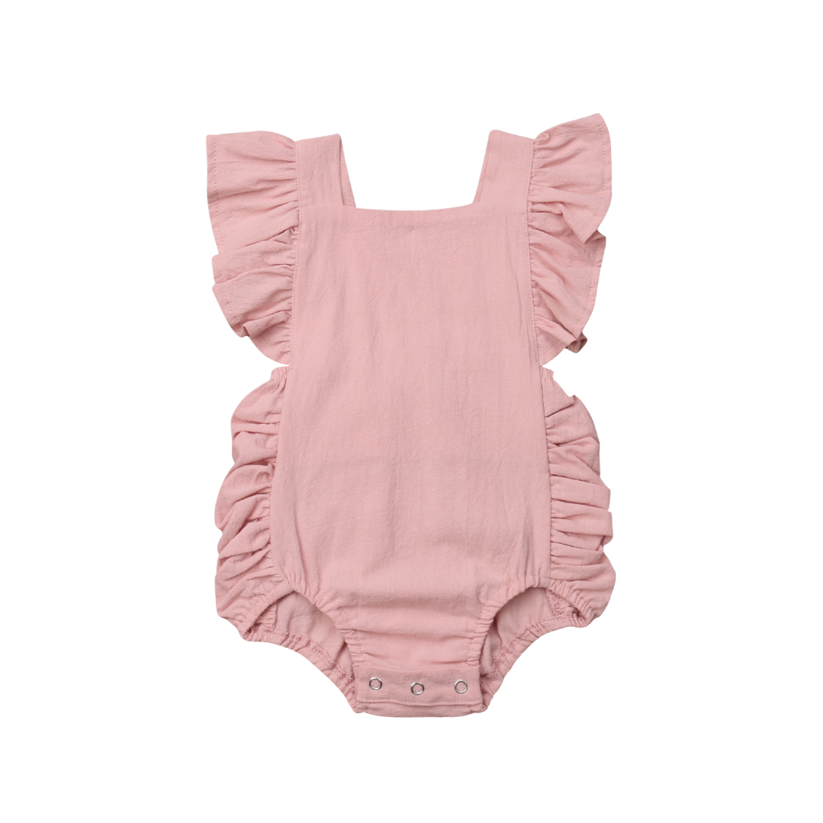 SUNSIOM Bébé Fille Combinaison Sans Manches Volant Solide Romper Tenue d'Été
