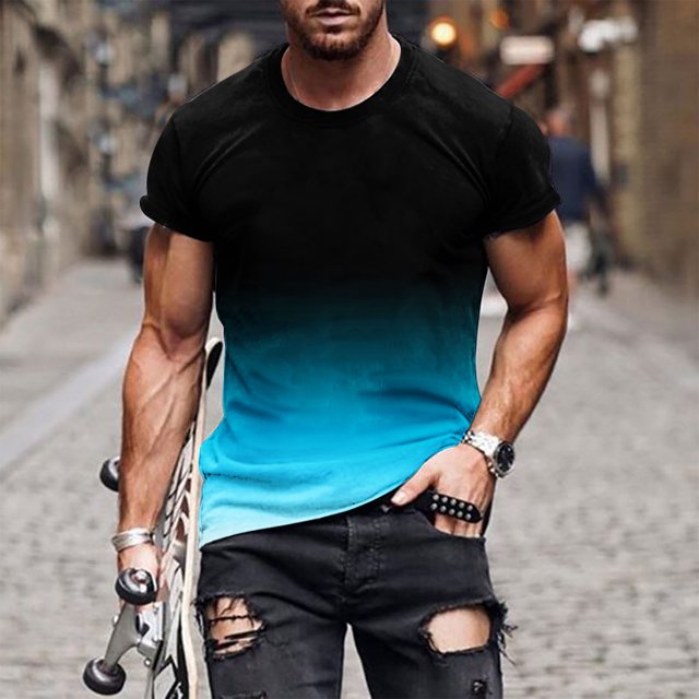 T-Shirts Hommes T-Shirts Graphiques, Chemises Graphiques pour Hommes à la Mode, Été Casual Chemises pour Hommes Pull à Manches Courtes, Hommes Casual Col Rond Pull d'Impression Sport Shorts Manches T Chemise Blouse