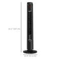 thumbnail image 3 of HOMCOM Freestanding Tower Fan Cooling for Home Bedroom with 3 Speed, 12h Timer, Oscillating, Tilt, LED Panel, Remote Controller, Black, 3 of 10