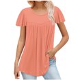 thumbnail image 1 of FAIWAD Tunique d'Été pour Femme à Manches Courtes, Col Rond, T-Shirt Décontracté Plissé, Ample et Fluide, 1 of 5
