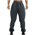 thumbnail image 4 of FAIWAD Men's Cargo Fleece Sweatpants Drawstring Stretch Elastic Waist Jogger Solid Color Sports Trousers, 4 of 4