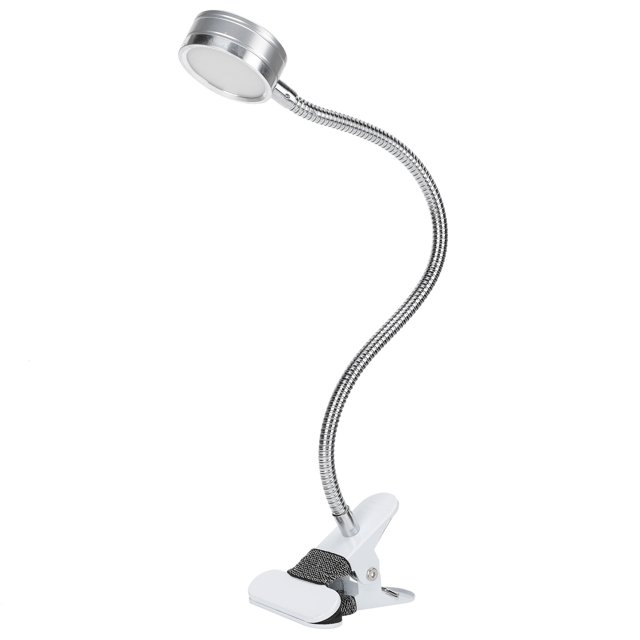 Lampe à Pince USB Couleur Chaude Froide Température Réglable à 360 Degrés Col de Cygne (Argent)