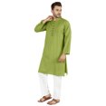 thumbnail image 3 of Atasi Ensemble Kurta Pyjama 2 Pcs pour Homme, Col Henley, Kurta Long Décontracté, 3 of 7