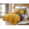 thumbnail image 2 of Swift Home Reversible Ultra Soft Solid Duvet Cover Set with Decorative Button Closure, Queen, Mustar, 2 of 3