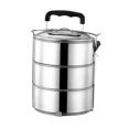 thumbnail image 2 of Stackable Lunch Box, Food Lunch Container Leakproof Adult Lunch Box, Stainless Steel Bento Lunch Container for Outdoor, Camping, Office, Worker 3 layer, 2 of 8